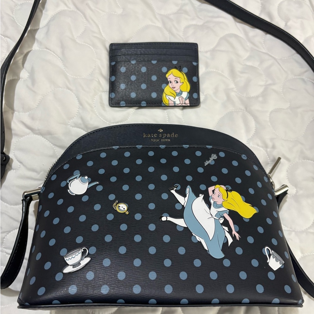 Kate Spade Alice in Wonderland Bag and Card Holder